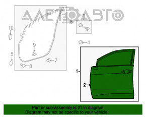 Bare front right door Lexus RX350 RX450h 10-15