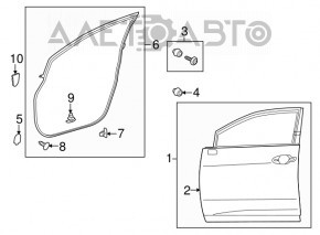 Bare front right door Lexus RX350 RX450h 10-15