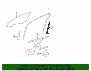 Front left rear door glass guide for Lexus ES250 ES300h ES350 19-26