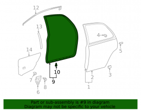 Lexus ES300 ES330 rear right door seal