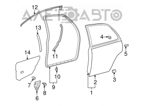 Lexus ES300 ES330 rear right door seal