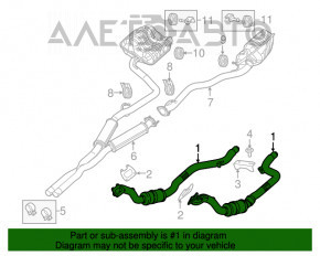 Receiving pipe with catalytic converter right Chrysler 300 11-19 3.6