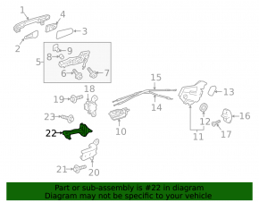 Toyota Prius 50 16-22 rear left door limiter
