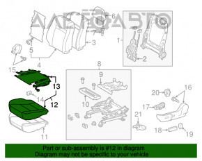 Driver's seat for Toyota Camry V50 12-14 USA without airbag, manual, gray cloth