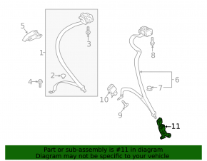 Rear left seat belt latches for Audi A5 F5 17-24 5D black