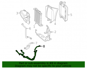 Lower additional radiator cooling pipe Mercedes W167 GLE 53 AMG 21-26 3.0