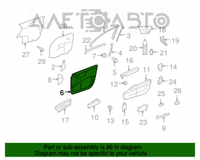 Door trim card with pocket, front left, Mercedes W221