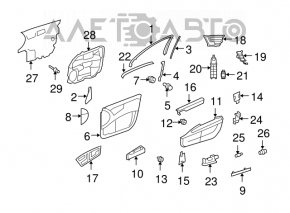 Door trim card with pocket, front left, Mercedes W221