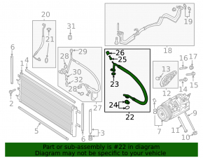 Air conditioning hose compressor-heater first Ford Fusion mk5 13-16 2.0T 2.5 type 1 without cap