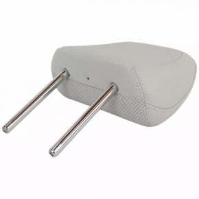 Rear left headrest, 2nd row, Ford Mustang Mach-E 21-25, gray leather