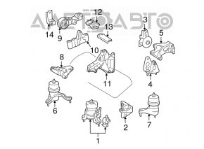 Engine mount left Lexus ES350 13-18
