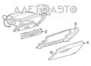 Chrysler 200 15-17 glove compartment, black