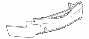 Bare rear bumper Cadillac ATS 13-18