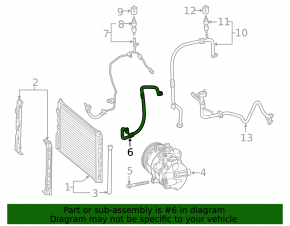 Air conditioning condenser-compressor pipe Mercedes CLA 250 14-19