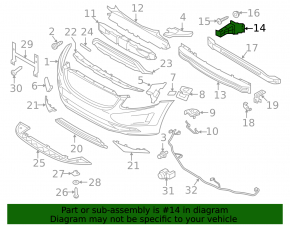 Left front bumper reinforcement fang for Volvo XC60 10-17