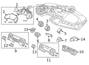 Lane Keeping and Distance Control Off Button Honda Civic X FC 16-21