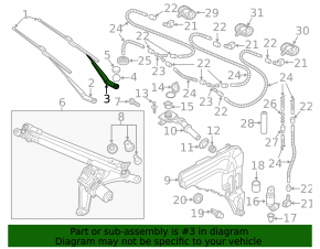 Left windshield wiper arm for Audi Q8 19-25