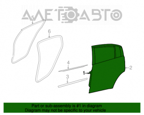 Door bare rear right Chrysler 200 11-14