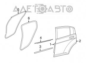 Door bare rear right Chrysler 200 11-14