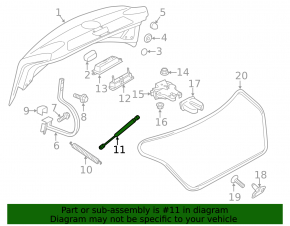 Shock absorber trunk lid VW Passat b7 USA