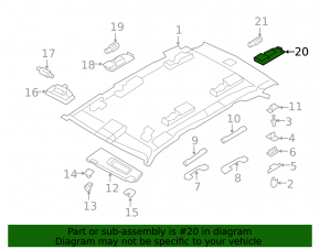 Ceiling light left BMW X5 E70 07-13 black, for panorama