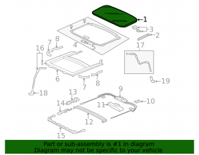 Honda CRV 12-16 sunroof glass