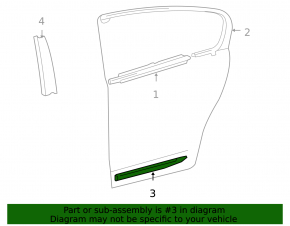 Door trim lower rear left Lexus GS450h 06-07 hybrid scratches
