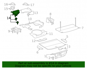 Front left trunk tray for Lexus NX300h 15-21