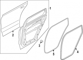 Rear left door assembly for Hyundai Santa Fe 24-26