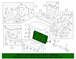 Upper backrest of the rear row of seats 2 row Honda CRZ 11-16 black, scratches