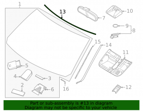 Upper windshield molding for Hyundai Palisade 20-25