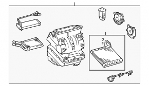Bare air conditioner housing, left side of Toyota Prius V 12-17