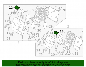 Rear left headrest, 2nd row, Hyundai Tucson 19-21