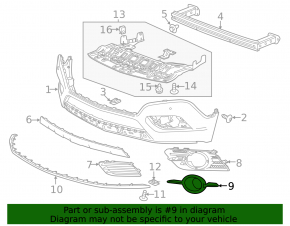 Front bumper grill frame left Buick Encore 13-16 under fog lights chrome