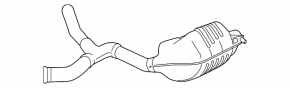 Rear muffler with barrel, left, Mercedes C-class W205 300 19-21