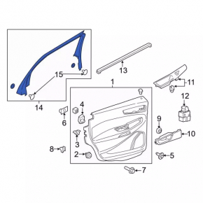 Door frame inner rear right Ford Edge 15- scratches