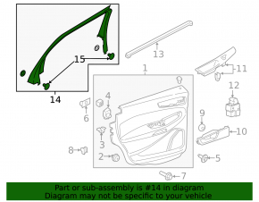 Door frame inner rear right Ford Edge 15- scratches