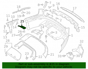 Lower right rear bumper bracket for Land Rover Range Rover Velar 18-23 metal