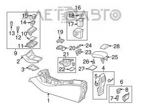 Console central armrest and cup holders Mercedes CLA 14-19