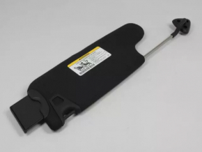 Right sun visor for a 2014 Dodge Challenger (pre-restored), black, without backlighting, without hook.