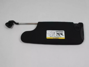Right sun visor for a 2014 Dodge Challenger (pre-restored), black, without backlighting, without hook.