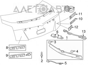 Cadillac CTS 15-19 trunk lid molding rest chrome for camera