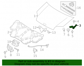 Left hood hinge for Ford Transit Connect MK2 10-13