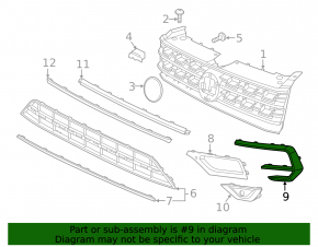 Front bumper plug left VW Atlas 18-20 for parking sensors, R-Line