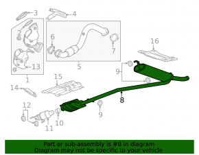 Muffler rear part with barrel Chevrolet Trax 19-21 LUV