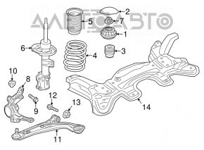 Shock absorber front right Fiat 500 12-19