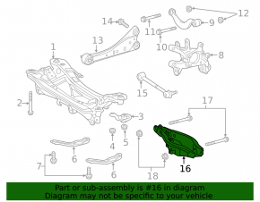 Lower control arm for rear right spring, Lexus CT200h 11-17