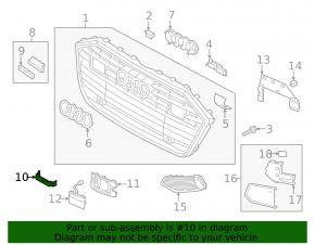 Right radiator grill plate bracket for Audi A6 C8 19-24