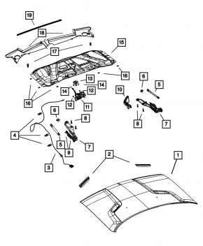 Hood Air Duct Insert Left Dodge Challenger 09-14