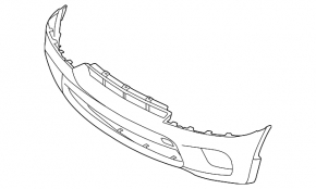 Bare front bumper BMW X5 E70 11-13 M sport, rest, for parking sensors, white, scratches, dented